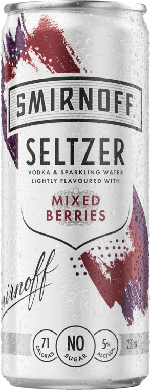 Smirnoff Seltzer Mixed Berry Can 24X250ML