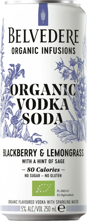 Belvedere Vodka Soda Blackberry & Lemongrass Can 4X250ML
