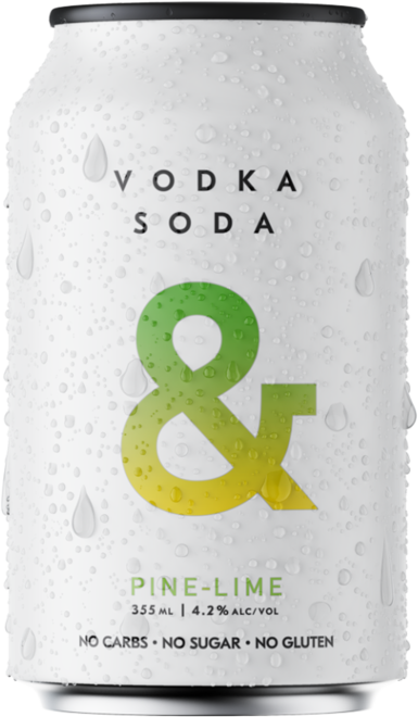 Ampersand Vodka Soda & Pine Lime 4% Can 4X355ML