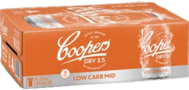 Coopers Dry 3.5% Can 24X375ML
