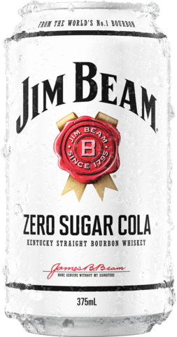 null Jim Beam White Label Bourbon & Zero Cola Can 4X375ML