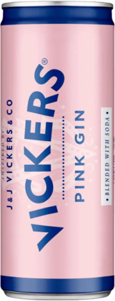 Vickers Pink Gin & Soda Can 4X250ML