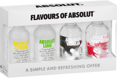 Absolut Vodka Range 4PK 50ML