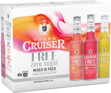Vodka Cruiser Sugar Free Mixed Bottle 10X275ML