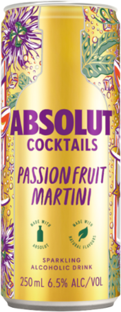 Absolut Passionfruit Martini Cocktail Can 24X250ML