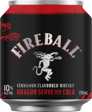 Fireball Dragon Serve & Cola 10% Can 4X250ML