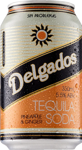Delgados Pineapple & Ginger Tequila Soda Can 4X330ML