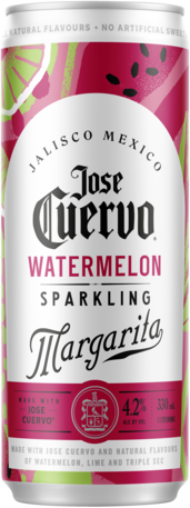 Jose Cuervo Sparkling Watermelon Margarita Can 4X330ML