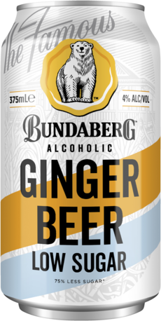 Bundaberg Low Sugar Alcoholic Ginger Beer Can 1X375ML