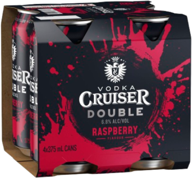 Vodka Cruiser Double Raspberry Can 4X375ML & RANGE