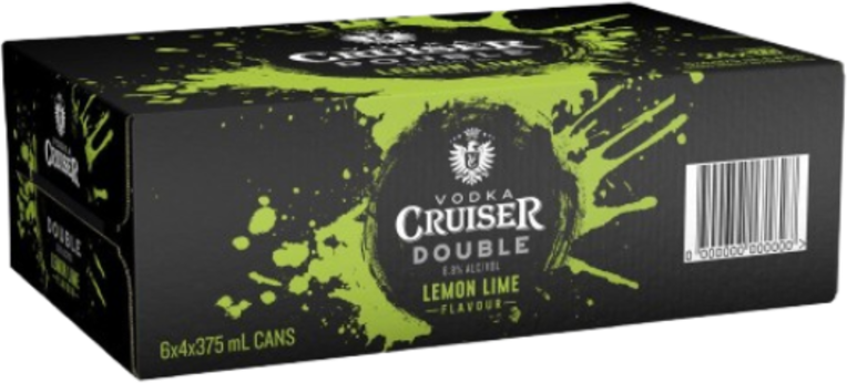 Vodka Cruiser Double Lemon Lime 6.8% Can 24X375ML