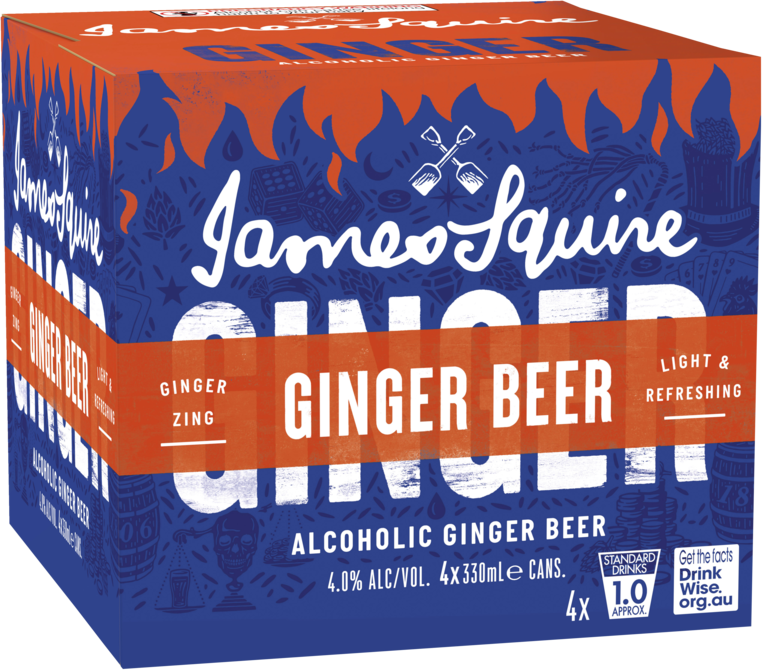 James Squire Ginger Beer Spiced Rum Can 4X330ML