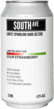 South Ave Sour Strawberry Seltzer Can 16X375ML