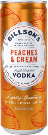 Billsons Vodka & Peach And Cream Can 4X355ML