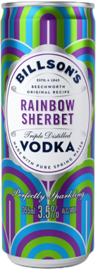 Billson's Vodka & Rainbow Sherbet Can 4X355ML