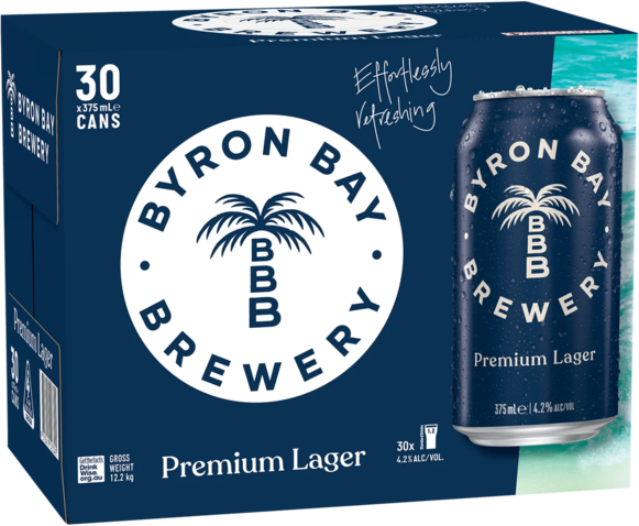 Byron Bay Premium Lager Can 30X375ML