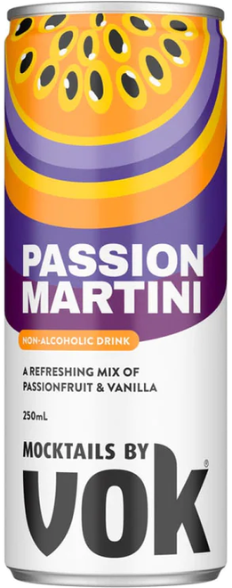 Vok Passion Martini Mocktail Can 4X250ML