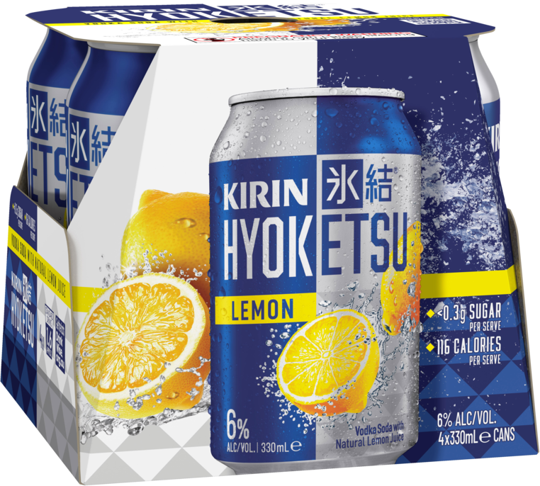 Kirin Hyoketsu & Lemon 6% Can 4X330ML & RANGE