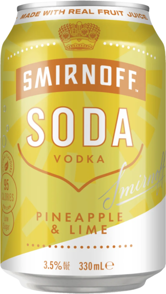 Smirnoff Soda & Pineapple & Lime 3.5% Can 1X330ML