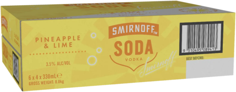 Smirnoff Soda & Pineapple & Lime 3.5% Can 1X330ML