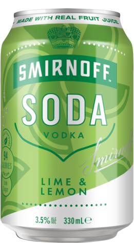 Smirnoff Soda Lime & Lemon 3.5% Can 1X330ML