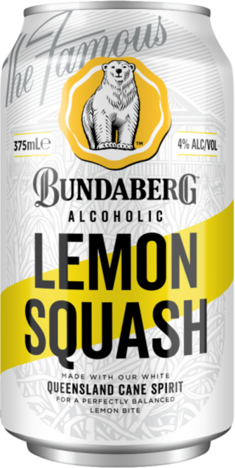 Bundaberg Lemon Squash Can 4X375ML