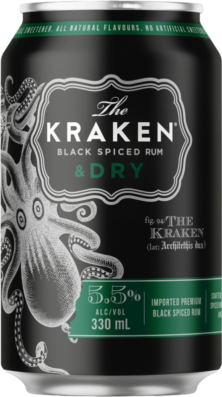The Kraken Spiced Rum & Dry Can 4X330/375ML