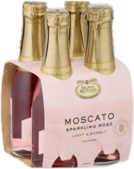 Brown Bros Moscato Rose Bottle 4X200ML