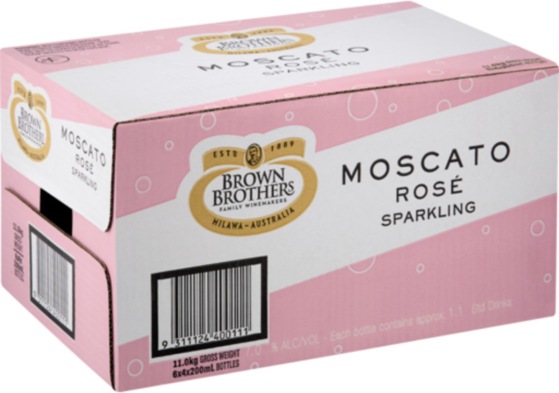 Brown Bros Moscato Rose Bottle 24X200ML