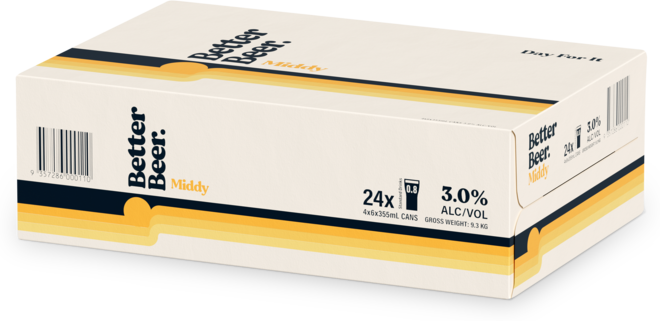 Better Beer Middy Lager Can 24X355ML