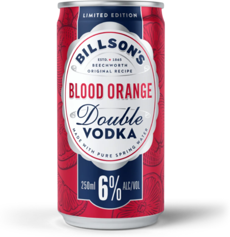 Billsons Blood Orange Double Vodka Can 4X250ML