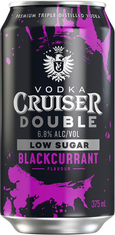 Vodka Cruiser Double Low Sugar Blackcurrant 6.8% Can 1X375ML