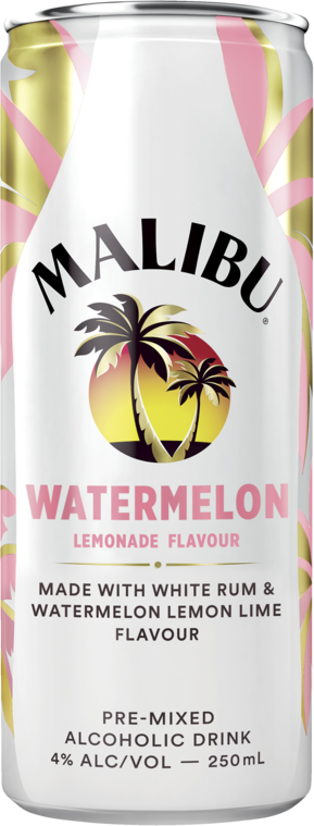 Malibu Watermelon Lemon Can 4X250ML