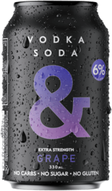 Ampersand Vodka Soda & Grape 6% Can 1X330ML