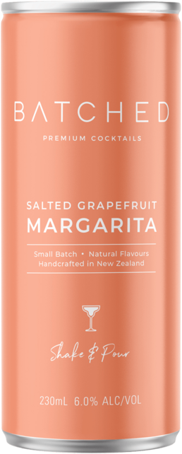 Batched Salted Grapefruit Margarita Can 4X230ML