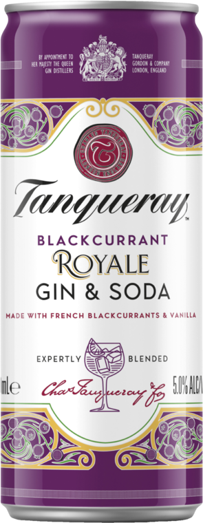 Tanqueray Royale Blackcurrant Gin & Soda Can 1X250ML