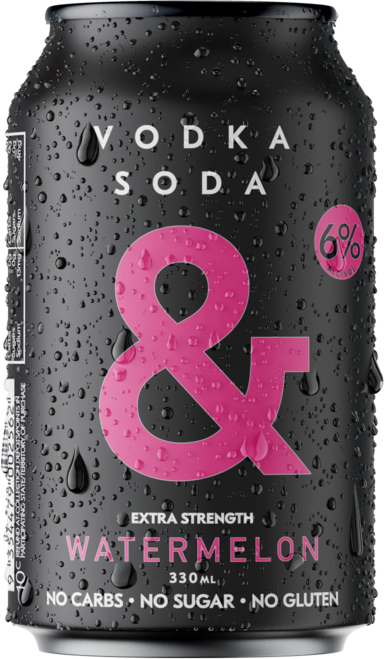 Ampersand Vodka Soda & Watermelon Can 4X330ML