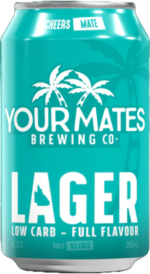 Your Mates Low Carb Lager Can 24X355ML