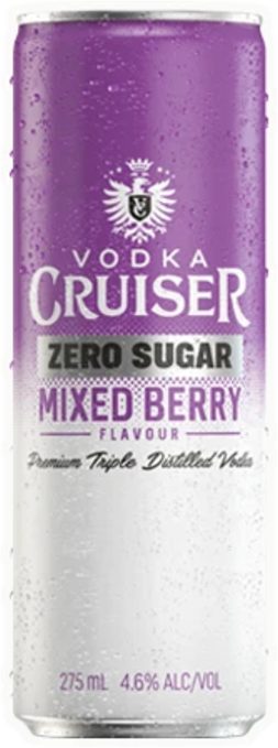 Vodka Cruiser No Sugar Mixed Berry Can 1X275ML