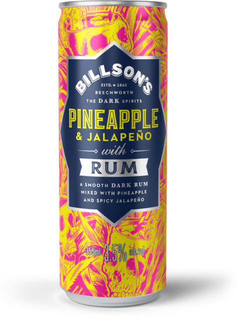 Billsons Rum & Pineapple Jalapeno Can 4X355ML