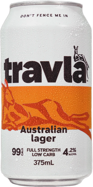 Travla Low Carb Full Strength Lager Can 1X375ML