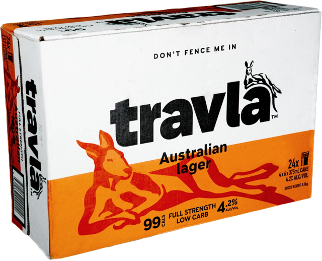 Travla Low Carb Full Strength Lager Can 24X375ML