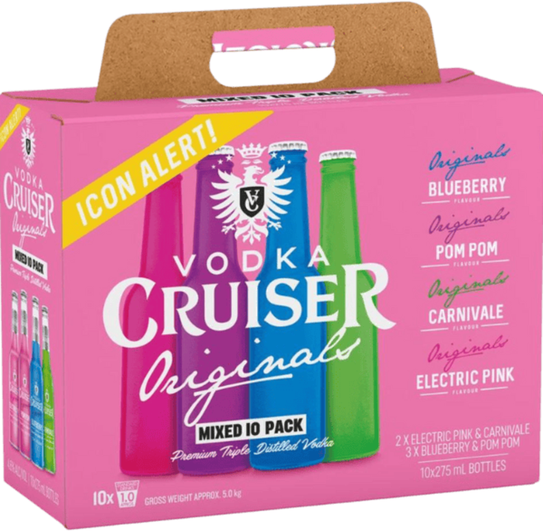 Vodka Cruiser Limited Edition Originals Mixed Bottle 10X275ML