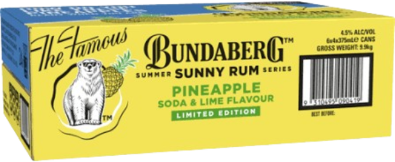 Bundaberg Pineapple Soda & Lime Can 24X375ML