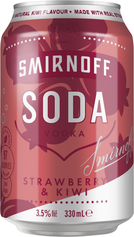 Smirnoff Soda Strawberry & Kiwi 3.5% 4X330ML