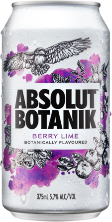 Absolut Botanic Berry Lime Can 10X375ML