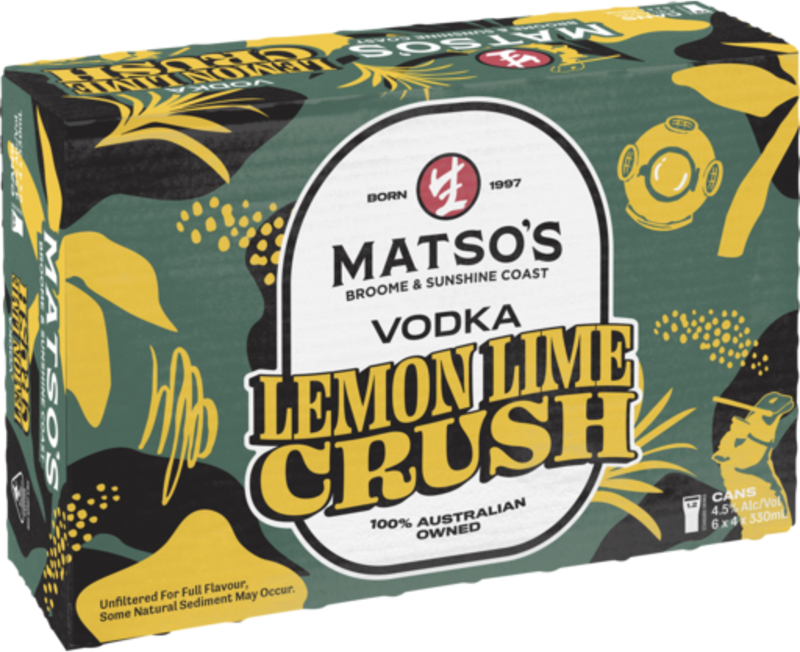 Matsos Lemon Lime Crush 4.5% Can 24X330ML