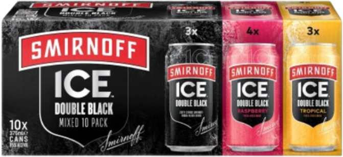 Smirnoff Ice Double Black Mixed Can 10X375ML