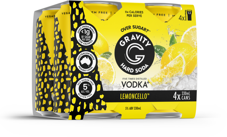 Gravity Hard Soda Vodka Lemoncello Can 4X330ML