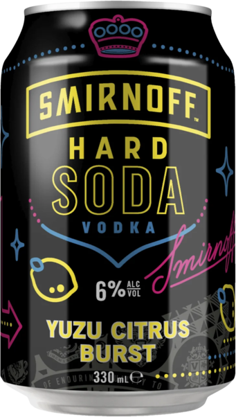 Smirnoff Hard Soda & Yuzu 6% Can 10X330ML
